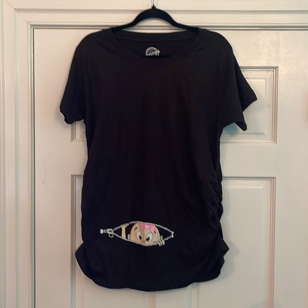 NWOT Crazy Dog maternity T-shirt, peeking baby extra large